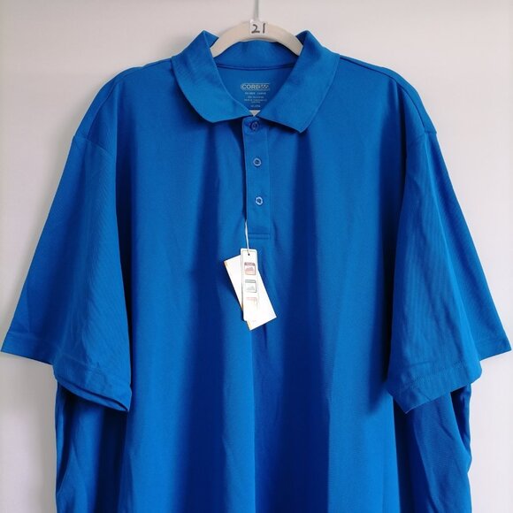 NWT Core Mens True Royal Blue UV Protection Moisture Wicking Polo Shirt Size 4XL - Picture 2 of 8